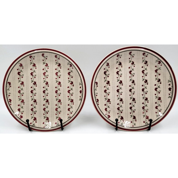 2 Regency American Country Collection Newcor Stoneware Williamsburg Salad Plates - Picture 3 of 11